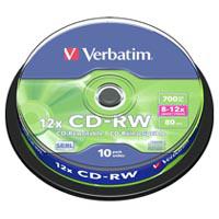 Диск CD Verbatim 700Mb 12x Cake box 10шт (43480)