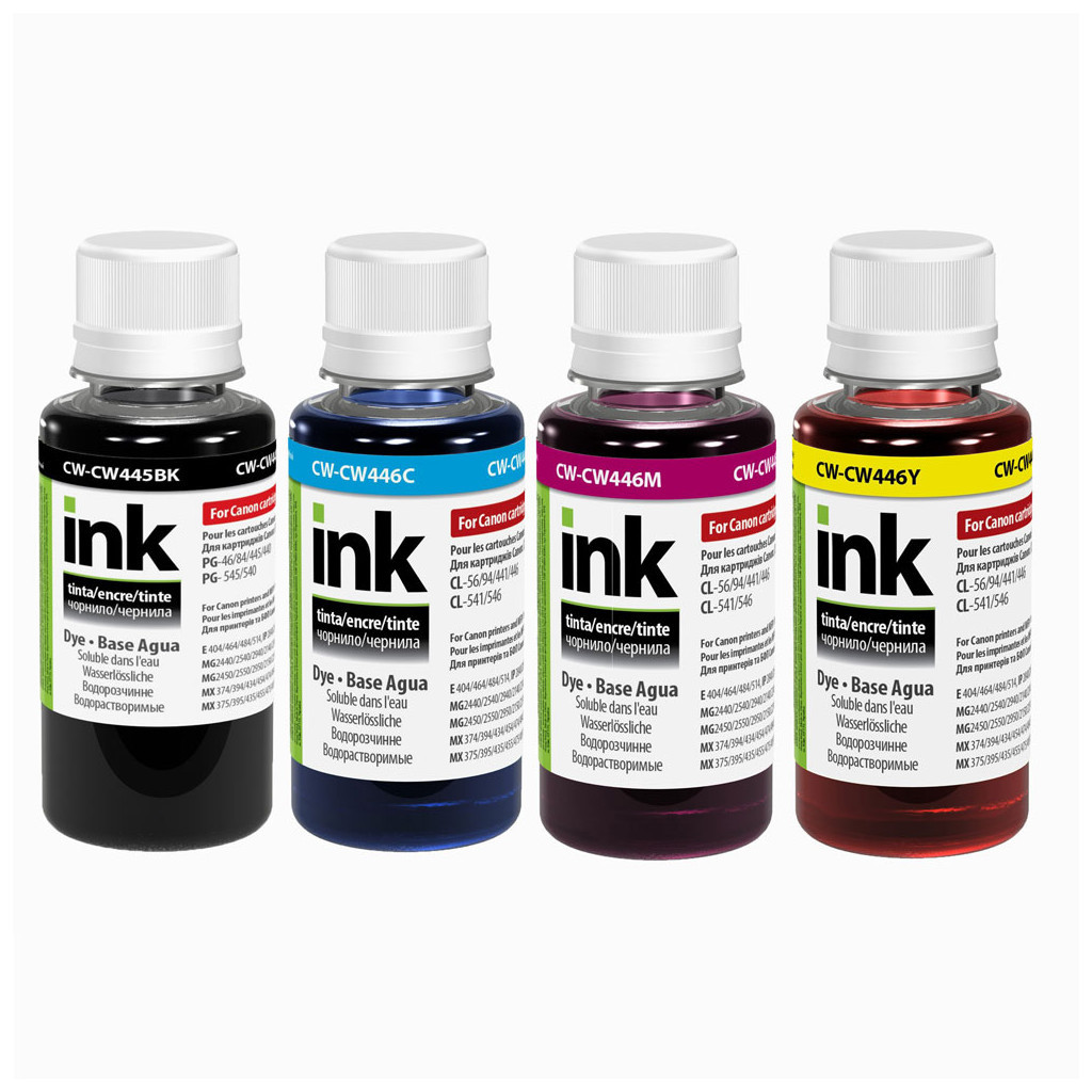 Чорнило ColorWay Canon PG-445/CL-446 (4х100мл) BK/С/M/Y (CW-CW445/CW446SET01) Чорнило ColorWay Canon PG-445/CL-446 (4х100мл) BK/С/M/Y (CW-CW445/CW446SET01)