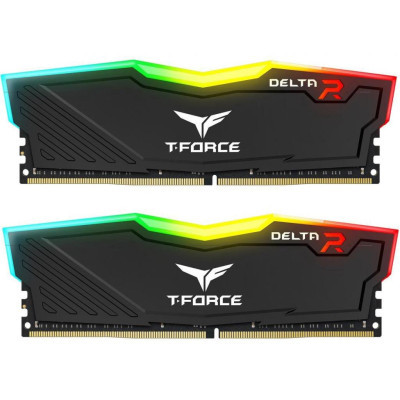 Модуль пам'яті для комп'ютера DDR4 32GB (2x16GB) 3200 MHz T-Force Delta Black RGB Team (TF3D432G3200HC16CDC01)