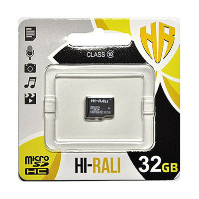 Карта пам'яті Hi-Rali 32GB microSDHC class 10 (HI-32GBSDCL10-00)