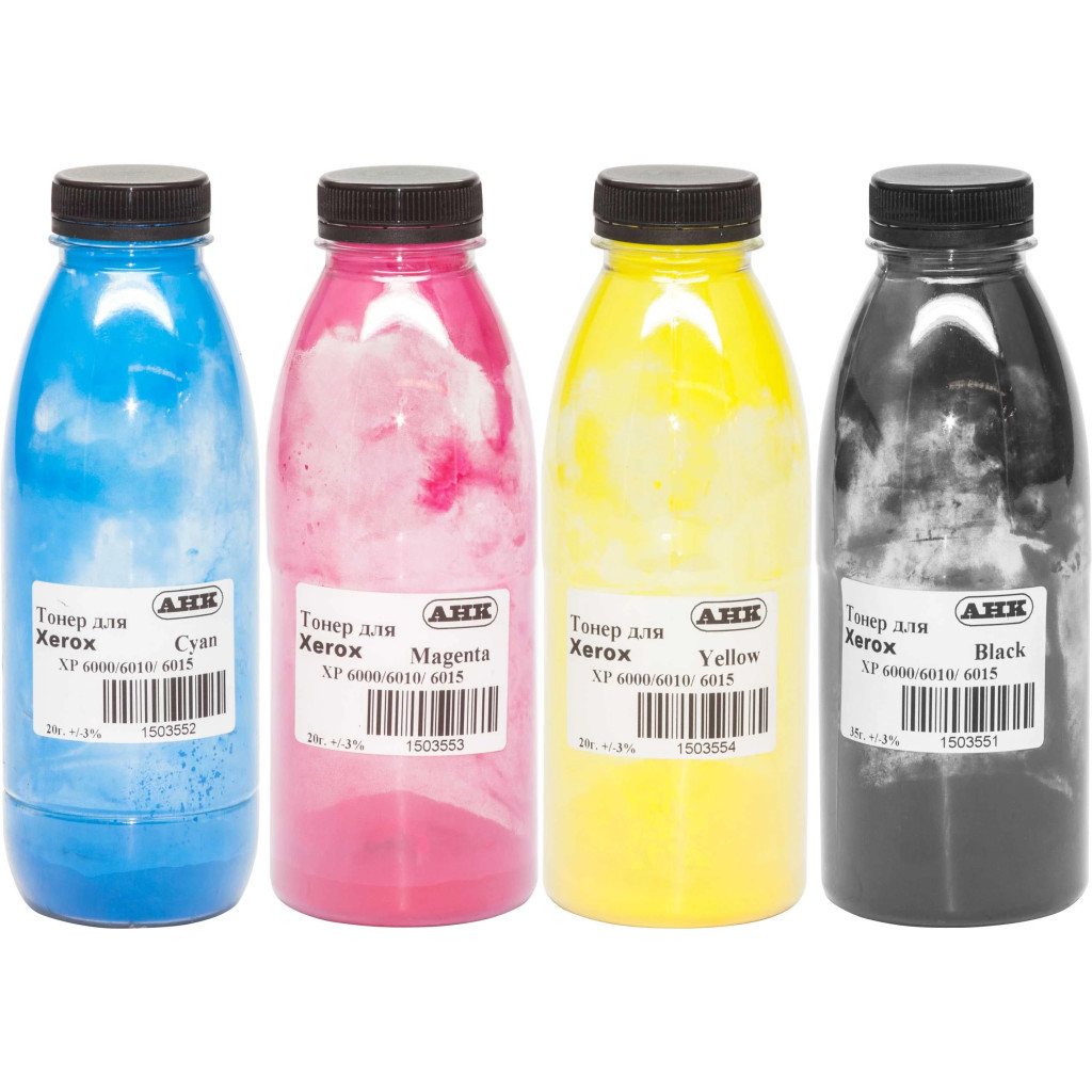 Тонер Xerox Ph6000/6010 комплект B/C/M/Y, 35г+3*20г AHK (3202650) Тонер Xerox Ph6000/6010 комплект B/C/M/Y, 35г+3*20г AHK (3202650)
