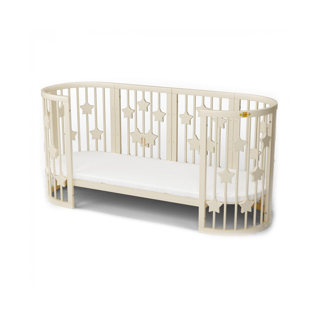 Ліжечко Ingvart SMART BED ROUND із зірочками молочний (1359001)
