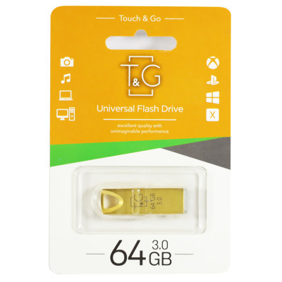 USB флеш накопичувач T&G 64GB 117 Metal Series Gold USB 3.0 (TG117GD-64G3)
