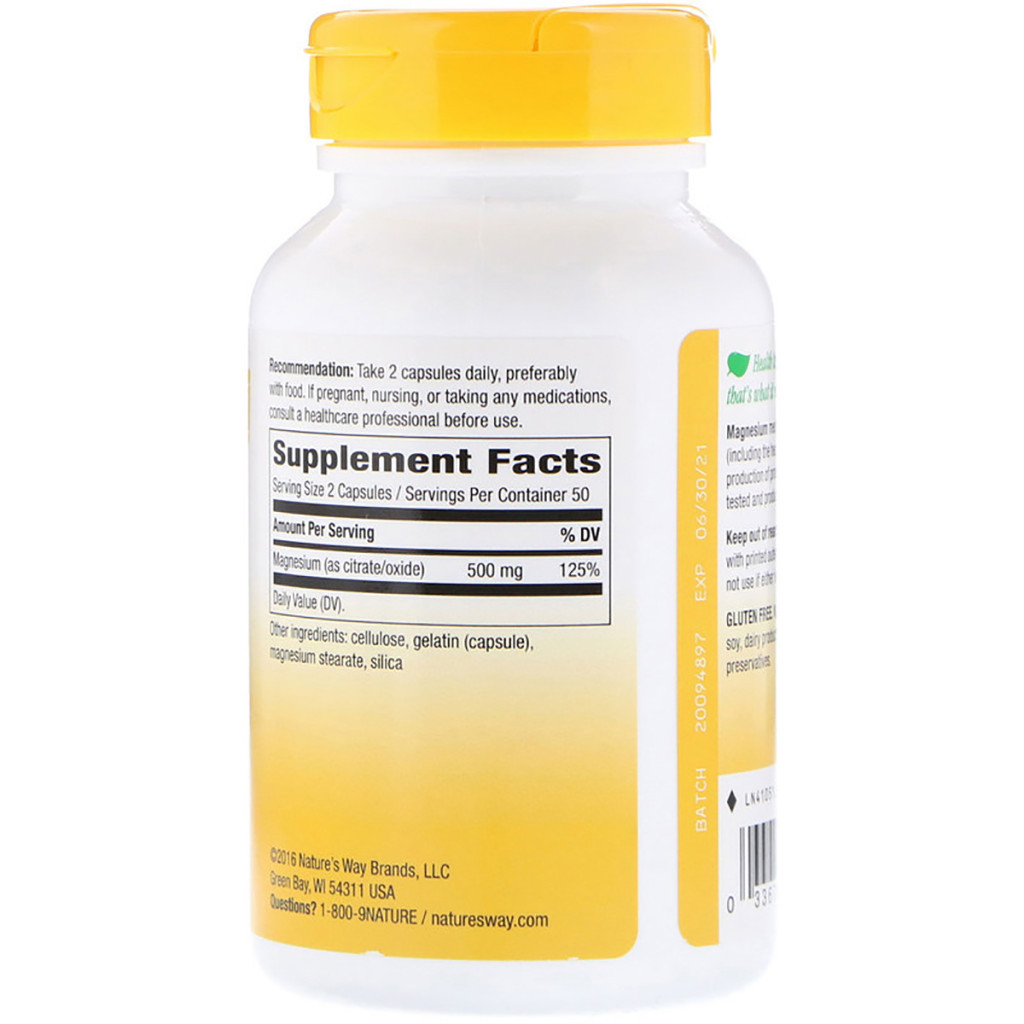 Мінерали Nature's Way Магній Цитрат, Magnesium Complex, 100 капсул (NWY-41051)
