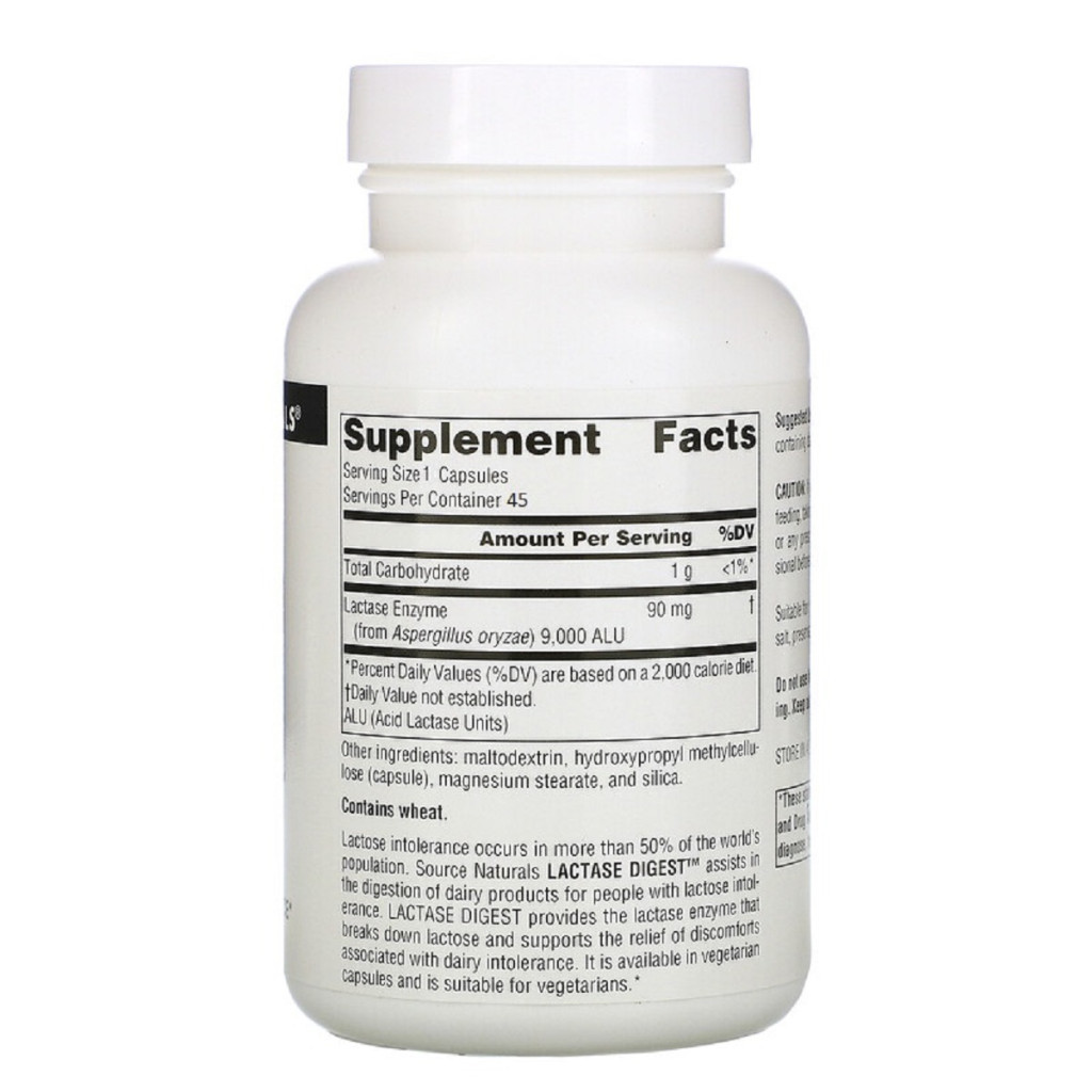 Вітамінно-мінеральний комплекс Source Naturals Лактаза, Lactase Digest, 90 капсул (SN2367)