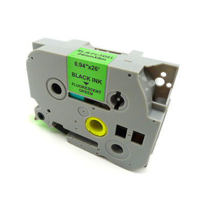 Label printer tape UKRMARK RL-B-Fc-TD31P-BK/GR, analog TZED31. fluorescent 12 mm x 5 (CBTZD31)