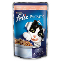 Wet food for cats Purina Felix Fantastic in jelly with salmon 100 g (7613034442376)