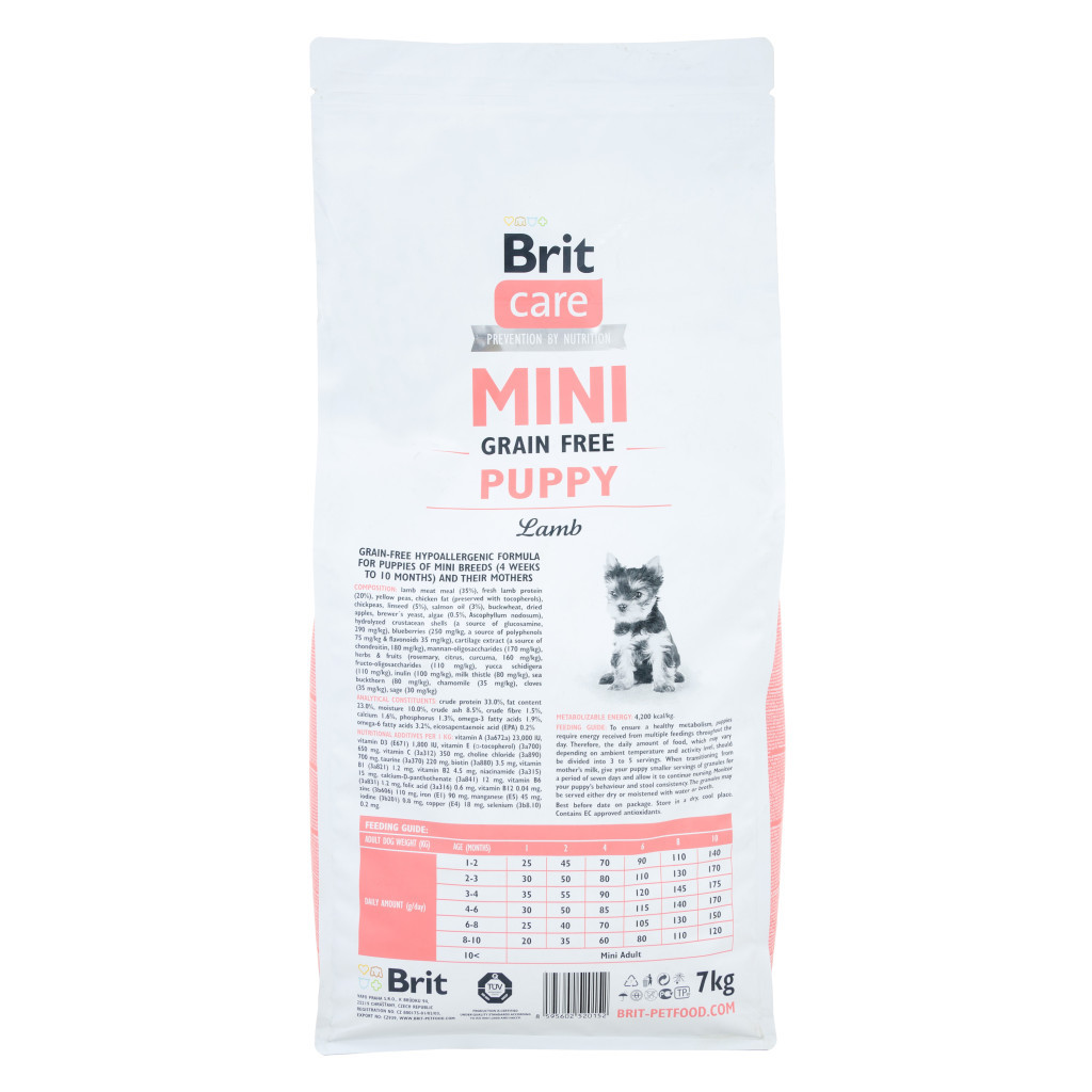 Сухий корм для собак Brit Care GF Mini Puppy Lamb 7 кг (8595602520152)