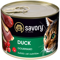 Wet food for cats Savory Cat Can Adult for fastidious cats (duck) 200 g (4820232630617)