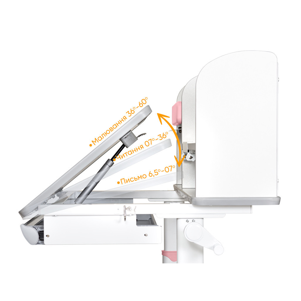 Парта Mealux Edmonton Multicolor Pink з полицею (BD-610 W/МС + PN с полкой)