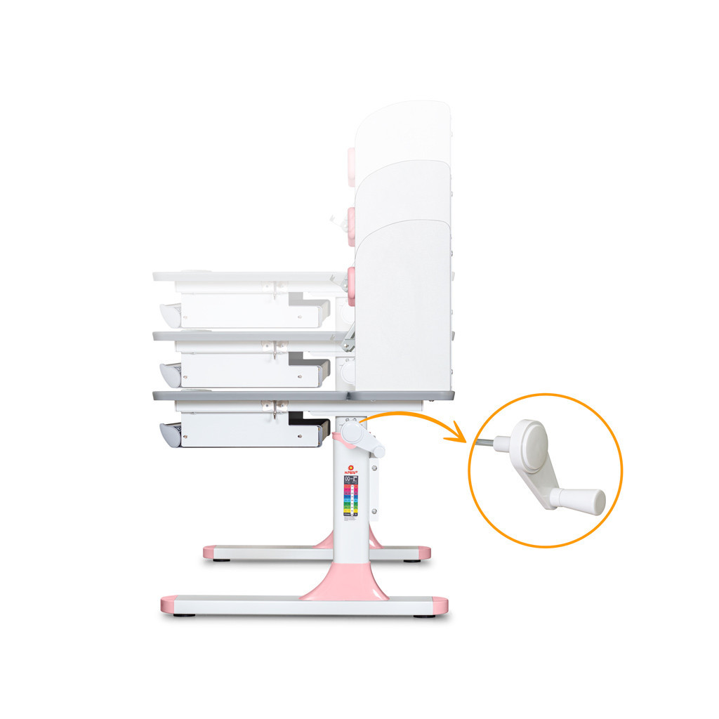 Парта Mealux Edmonton Multicolor Pink з полицею (BD-610 W/МС + PN с полкой)