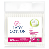 Ватні палички Lady Cotton в поліетиленовому пакеті 300 шт. (4823071621402)
