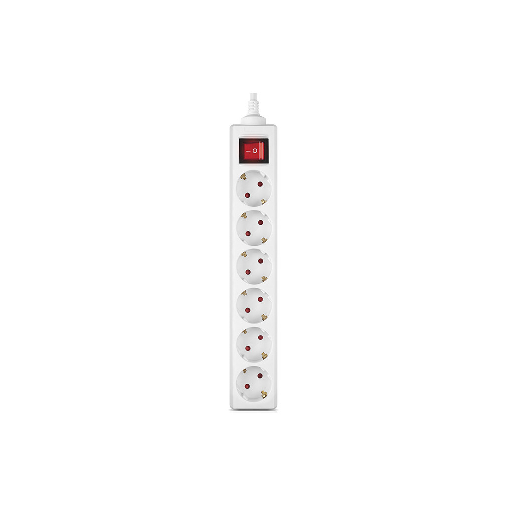 Мережевий фільтр живлення REAL-EL RS-6 Protect M 5m, white (EL122300035)