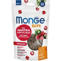Treats for cats Monge Gift Cat Sterilized with duck and cranberry 60 g (8009470085052)