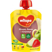 Baby puree Milupa Apple, banana and strawberry from 6 months 80 g (6438091403587)