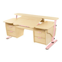 Desk Pondi Ergonomic transformer with 2 cabinets Maple-pink (КЛ411РЗ)