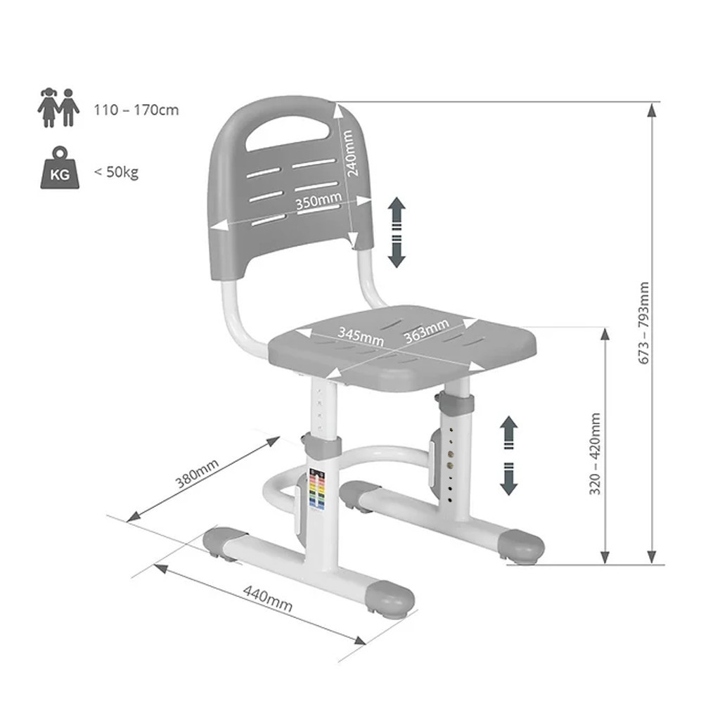 Шкільний стілець FunDesk SST3LS Grey