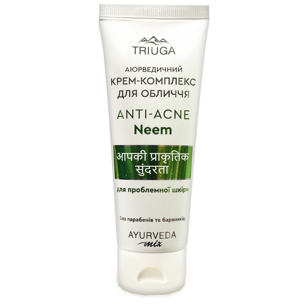 Крем для обличчя Triuga Ayurveda Mix Anti-Acne Neem Аюрведичний для проблемної шкіри 75 мл (4820164641590)