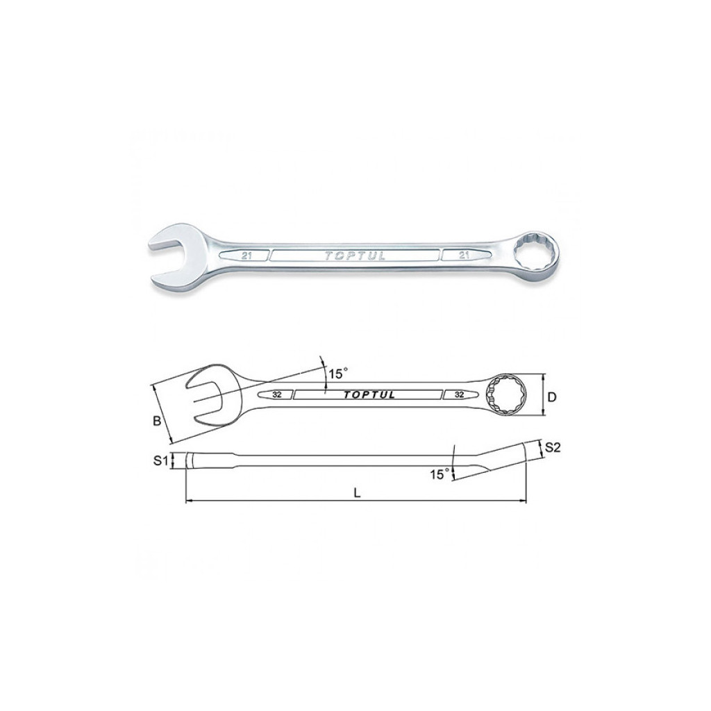 Ключ Toptul гайковий комбінований 9мм (AAEB0909)
