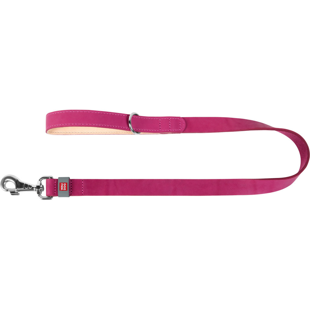 Повідець для собак WAUDOG Classic шкіряний Ш 20 мм Д 122 см рожевий (08147)