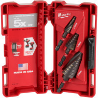 A set of Milwaukee step drills SHOCKWAVE Impact Duty, 3 pcs (48899266)