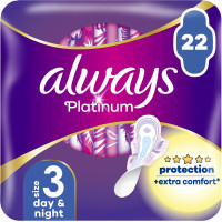 Sanitary pads Always Platinum Day&Night Size 3 22 pcs. (8001841913919)