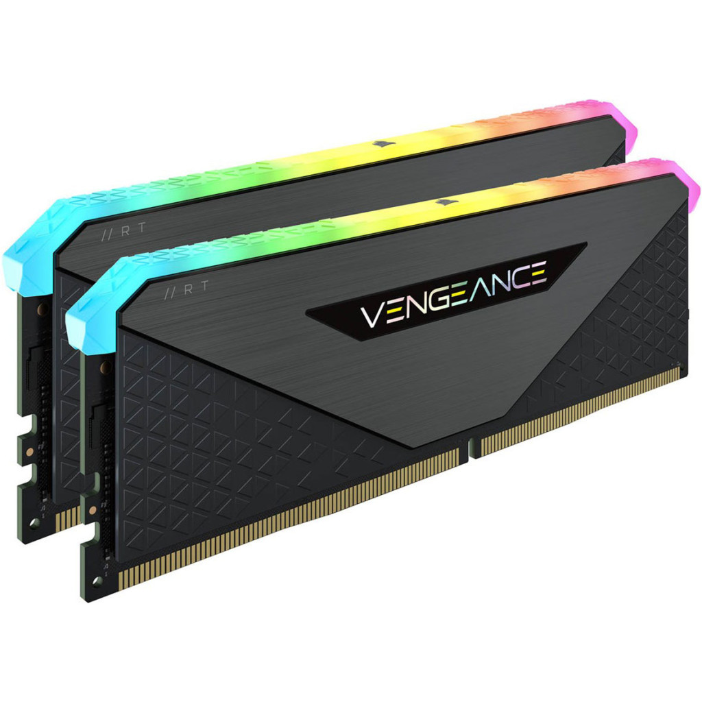 Модуль пам'яті для комп'ютера DDR4 32GB (2x16GB) 3600 MHz Vengeance RGB RT Black Corsair (CMN32GX4M2Z3600C18) Модуль пам'яті для комп'ютера DDR4 32GB (2x16GB) 3600 MHz Vengeance RGB RT Black Corsair (CMN32GX4M2Z3600C18)