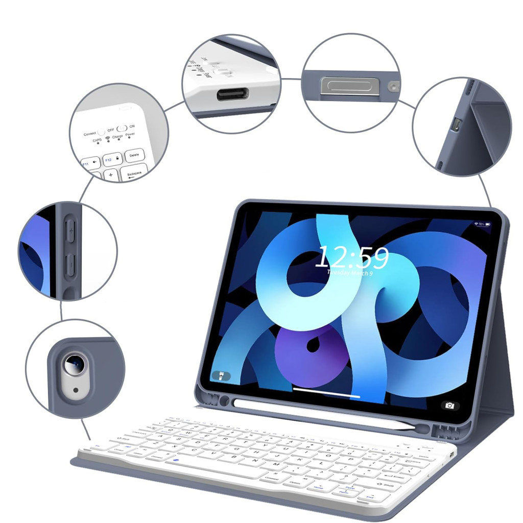 Чохол до планшета BeCover Keyboard Apple iPad Air (4/5) 2020/2022 10.9" Purple (711148)