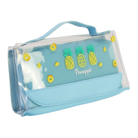 Pencil case Cool For School Handbag 2 in 1 2 compartments Blue (CF87209)