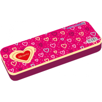 Cool For School Pencil Case Plastic Hearts 2 Compartments Red (CF85964)