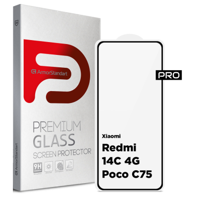 Скло захисне Armorstandart Pro Xiaomi Redmi 14C 4G / Poco C75 Black (ARM79332)
