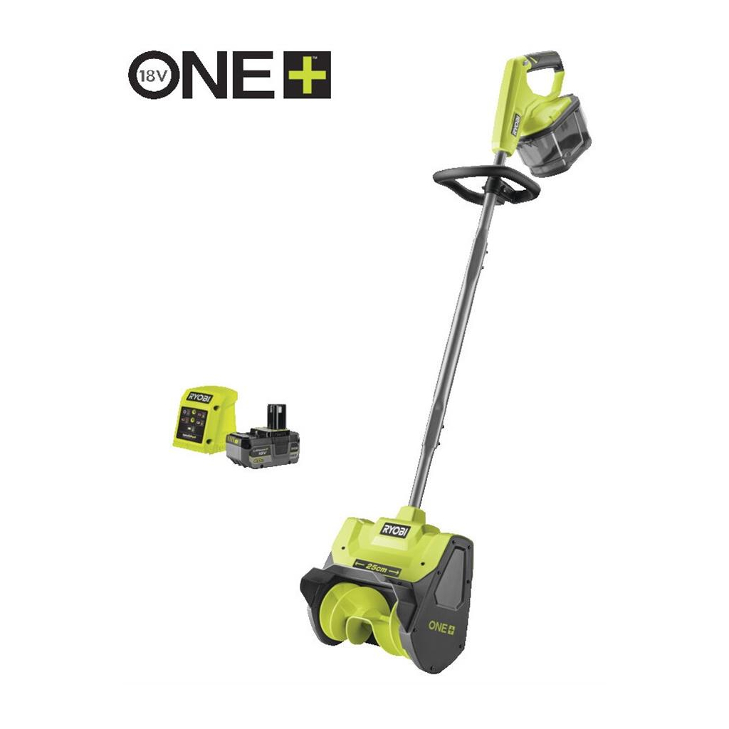 Снігоприбирач Ryobi ONE+ RY18ST25A-140, 18V, 4Ah, ширина 25см, викид 6м, глибина 15см (5133006235)