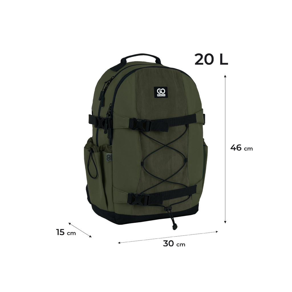 Рюкзак шкільний GoPack Education Teens 186 хакі (GO25-186L-3)