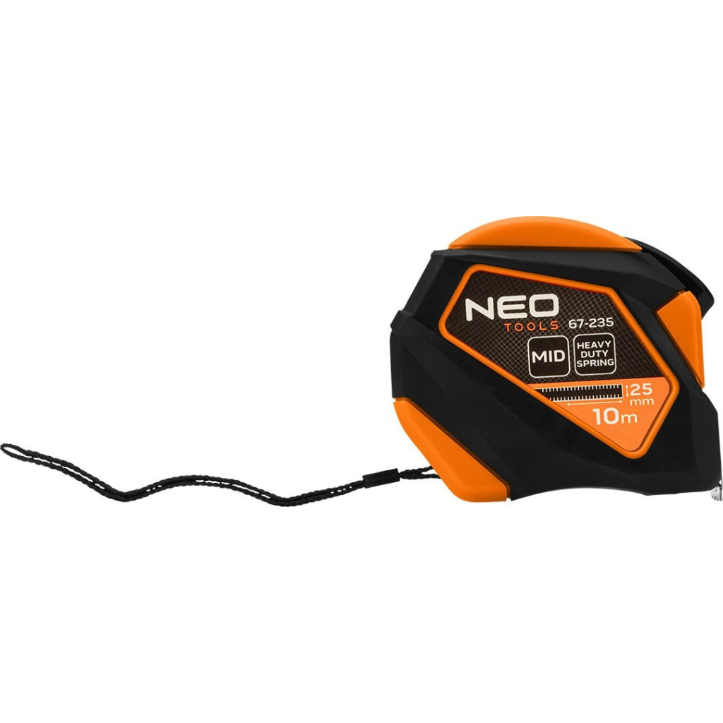 Рулетка Neo Tools 10мx25мм, з фіксатором змотування, магніт (67-235)