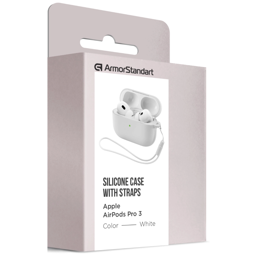 Чохол для навушників Armorstandart Silicone Case для Apple Airpods Pro 3 White (ARM88301) Чохол для навушників Armorstandart Silicone Case для Apple Airpods Pro 3 White (ARM88301)