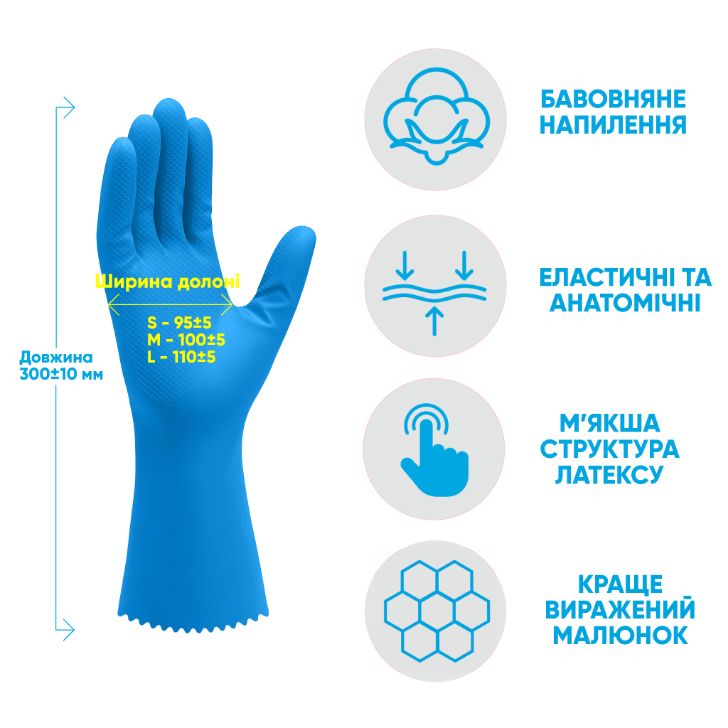 Рукавички господарські Добра Господарочка Латексні Міць Розмір М (4820086523745)