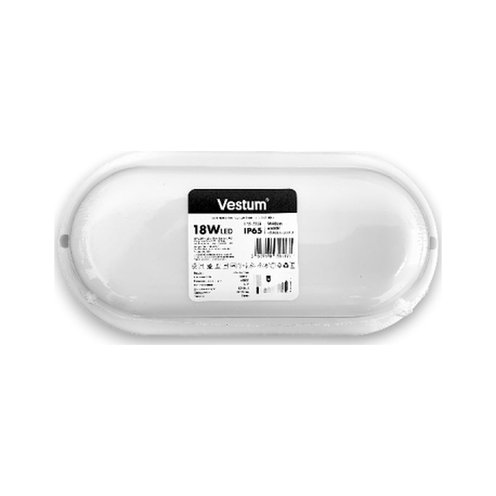 Світильник Vestum LED S 18W овал 6500K 220V (1-VS-7208)
