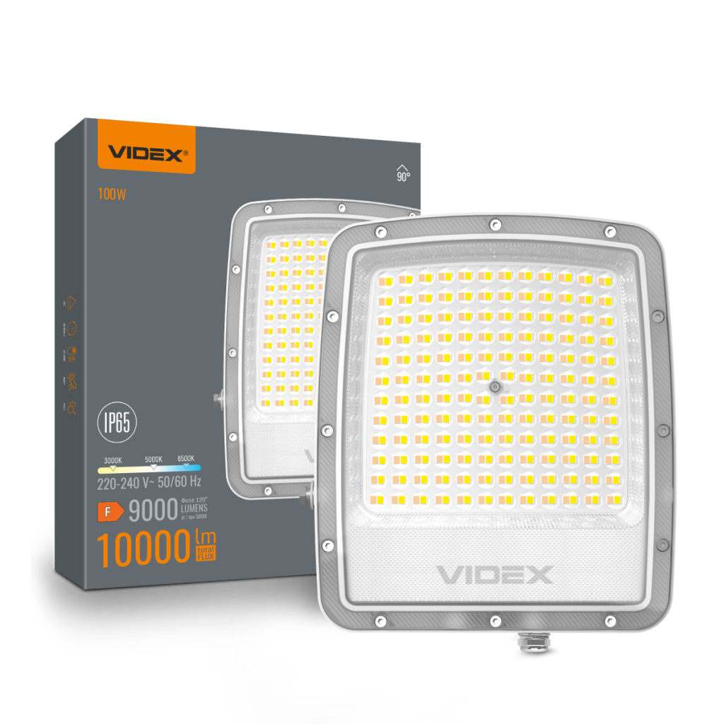 Прожектор Videx F5 100W 3000-5000-6500K 230V White (VL-F5-100CW) Прожектор Videx F5 100W 3000-5000-6500K 230V White (VL-F5-100CW)