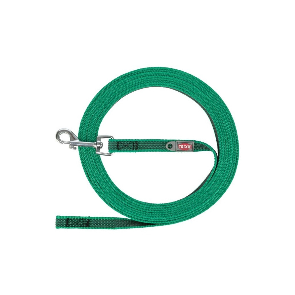 Повідець для собак Trixie Tracking leash прогумований S-M 10 м 15 мм зелений (4011905472638)