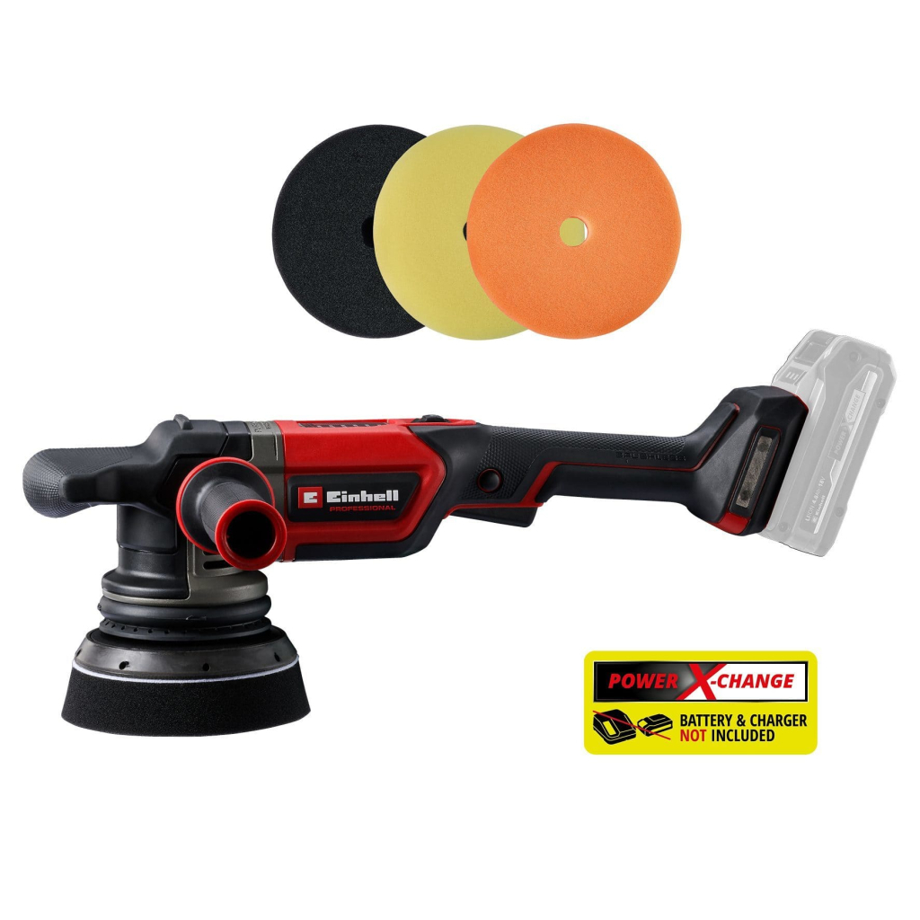 Шліфувальна машина Einhell Professional, CP-EP 18/125 Li BL-Solo, 18V, 125мм, 500–3800об/хв, 2.11кг (без АКБ та ЗП) (2093330)