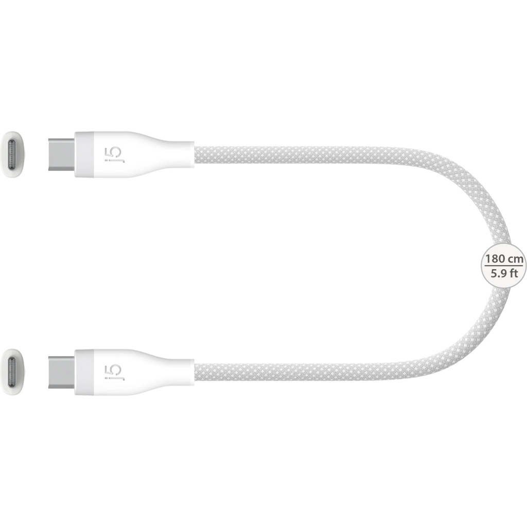 Дата кабель USB-C to USB-C 1.8m 60W (20V/3A) premium J5create (JUCX18L18W-N)