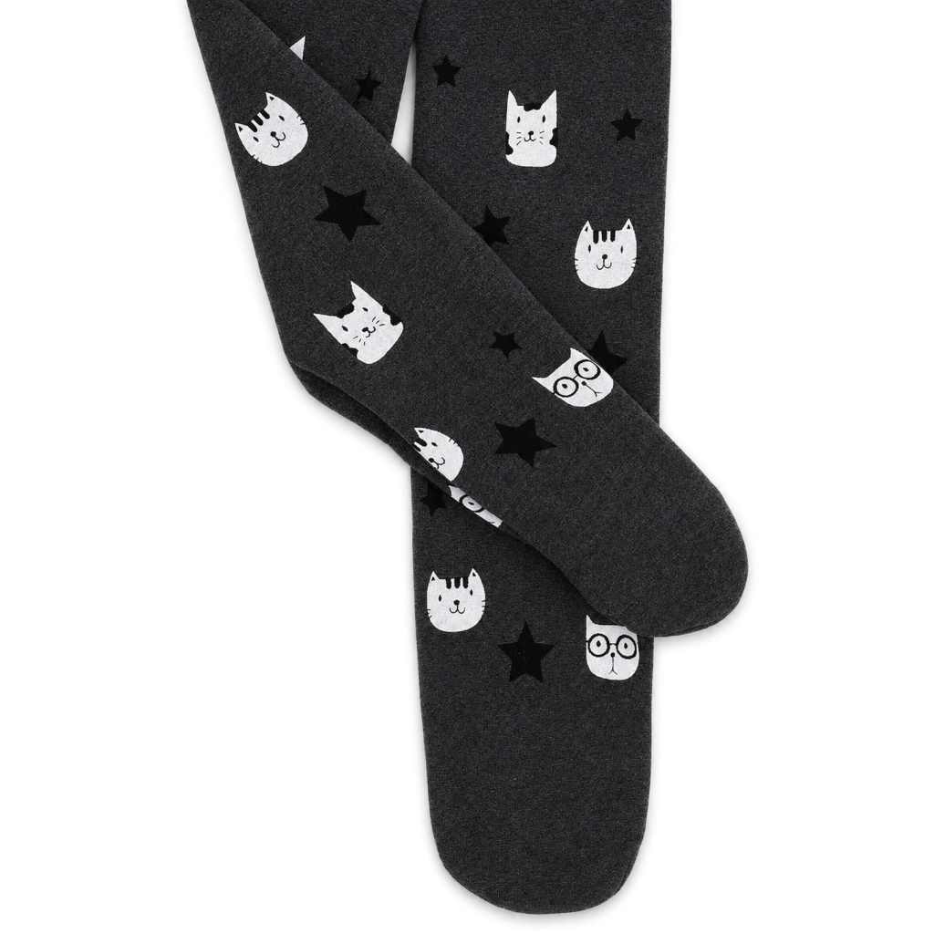 Колготки дитячі Daymod з котиками (D2125091-98G-gray)