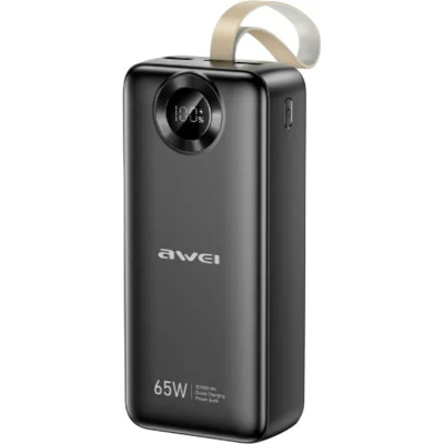 Батарея універсальна AWEI 30000mAh PA-34 65W Fast charging black (6954284025324)