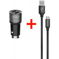 Зарядний пристрій ColorWay 2USB AUTO ID 3.6A (18W) BK + cable micro USB 2.1А 1м BK (CW-CHA010-BK-CBU)