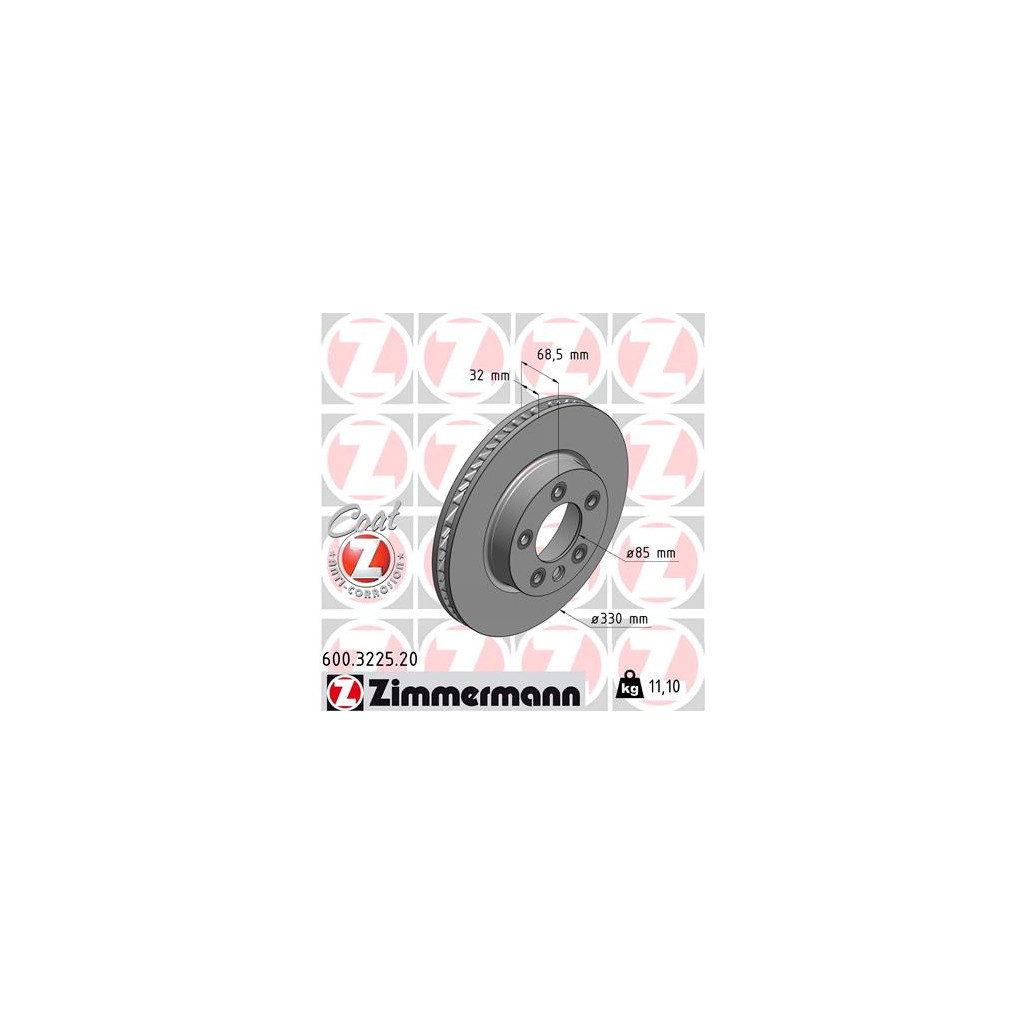 Гальмівний диск ZIMMERMANN 600.3225.20