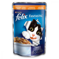 Wet food for cats Purina Felix Fantastic in jelly with turkey 100 g (7613034441881)