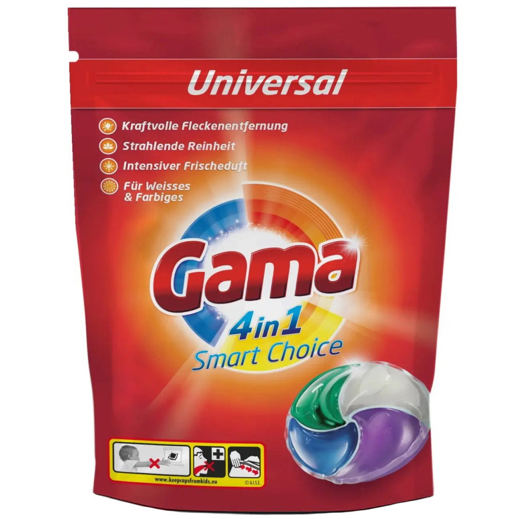 Капсули для прання Gama 4 in 1 Universal 18 шт. (8435495826965/8435495836667)