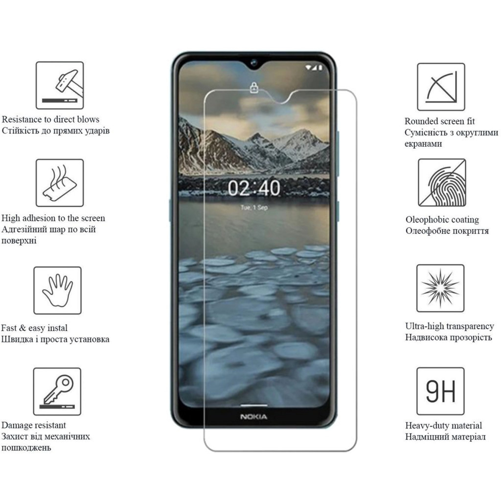 Скло захисне Drobak Nokia С30 (606081) Скло захисне Drobak Nokia С30 (606081)