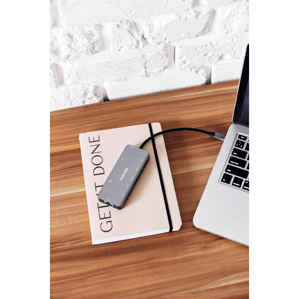 Порт-реплікатор Canyon DS-11, 9 in 1 USB-C hub, HDMI, Gigabit Ethernet, Type-C PD/100W (CNS-TDS11)