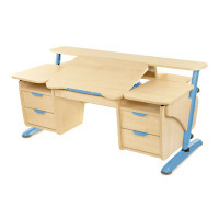 Desk Pondi Ergonomic transformer with 2 cabinets Maple-blue (КЛ411СН)